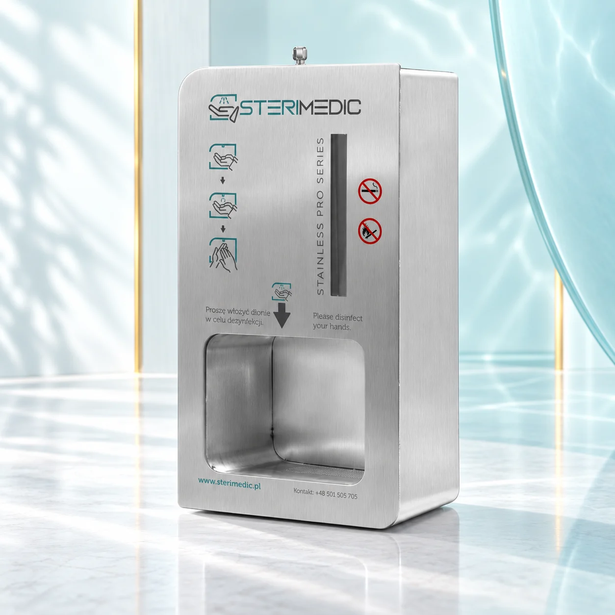 Steel Sterimedic Pro device in a bright setting