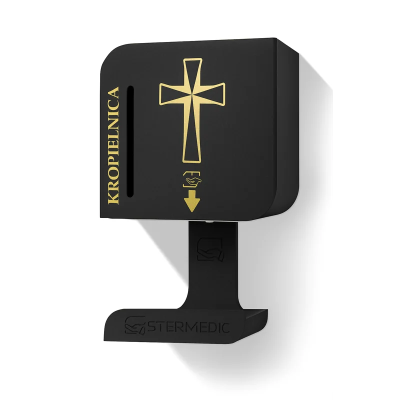 Sterimedic touchless holy water dispenser with cross — Black